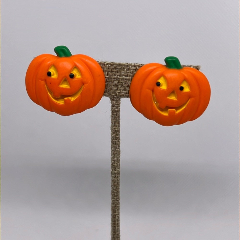 Vintage, pumpkin earrings, Halloween fall